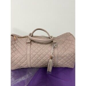 Women’s Dusty Pink Quilted Leather Duffle Bag Huge Brand New